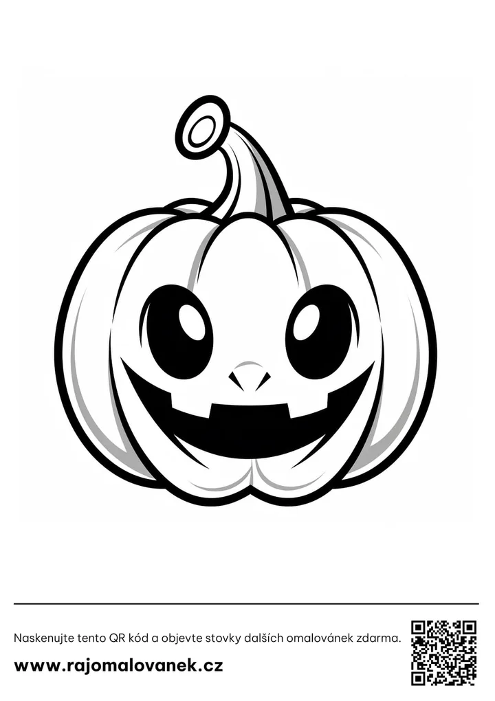 Halloween – omaľovánka 3 Čiernobiela omaľovánka s motívom halloween, obrázok 3, pripravená na vytlačenie